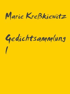 cover image of Gedichtsammlung I